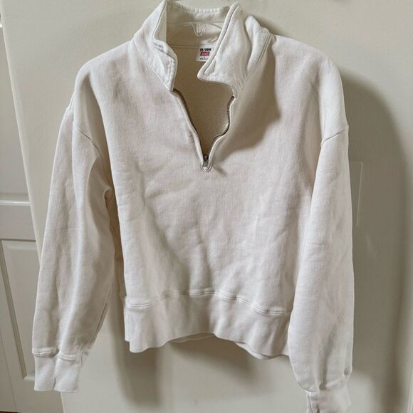 re/done Hanes 70s Half-zip Sweatshirt in Off-White L - Picture 4 of 12